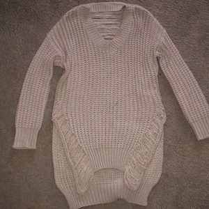 Distressed knit sweater